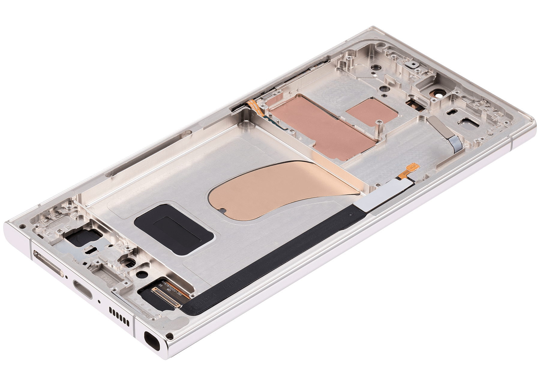 OLED Assembly With Frame Compatible For Samsung Galaxy S23 Ultra Replacement(US & International) (Vemake) (Cream)