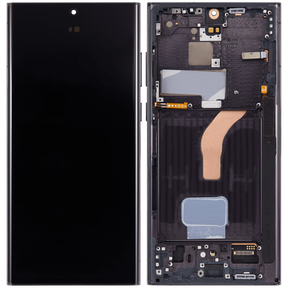 OLED Assembly With Frame Compatible For Samsung Galaxy S22 Ultra 5G Replacement  (US & International Version) (Vemake) (Phantom Black)
