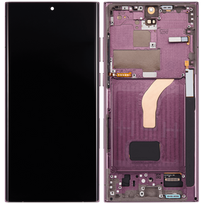 Replacement OLED Assembly With Frame Compatible For Samsung Galaxy S22 Ultra 5G (US & International Version) (Refurbished) (Burgundy)