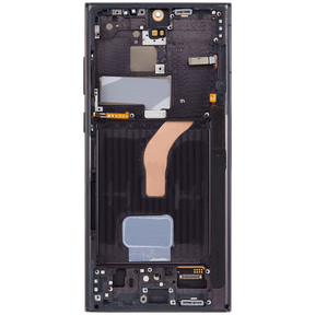 OLED Assembly With Frame Compatible For Samsung Galaxy S22 Ultra 5G Replacement (Service Pack) (Phantom Black)