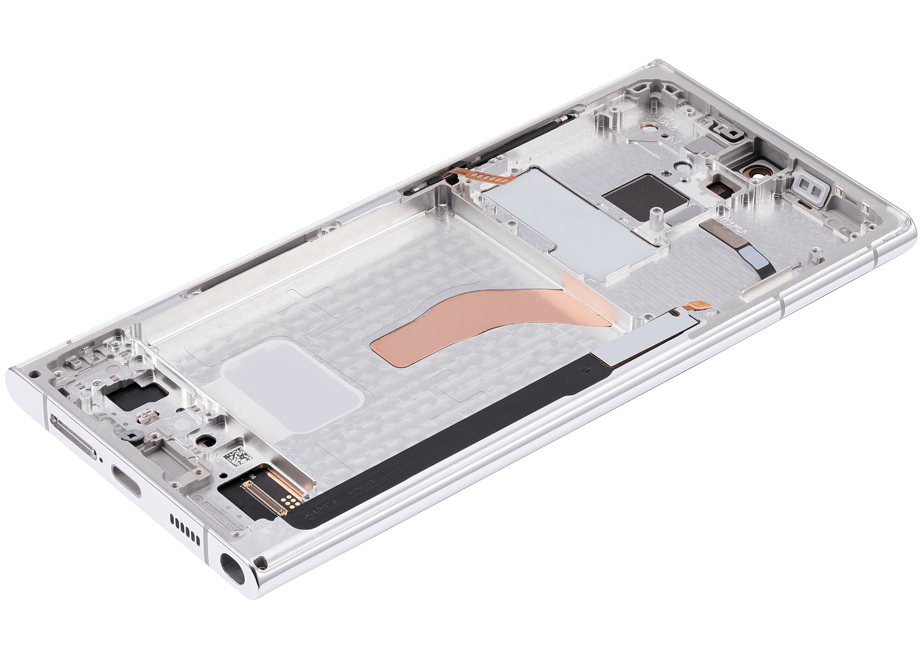 OLED Assembly With Frame Compatible For Samsung Galaxy S22 Ultra 5G Replacement (Service Pack) (Phantom White)