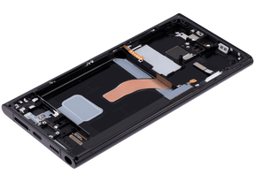 OLED Assembly With Frame Compatible For Samsung Galaxy S22 Ultra 5G Replacement by MacFactory.Store (Service Pack) (Graphite)