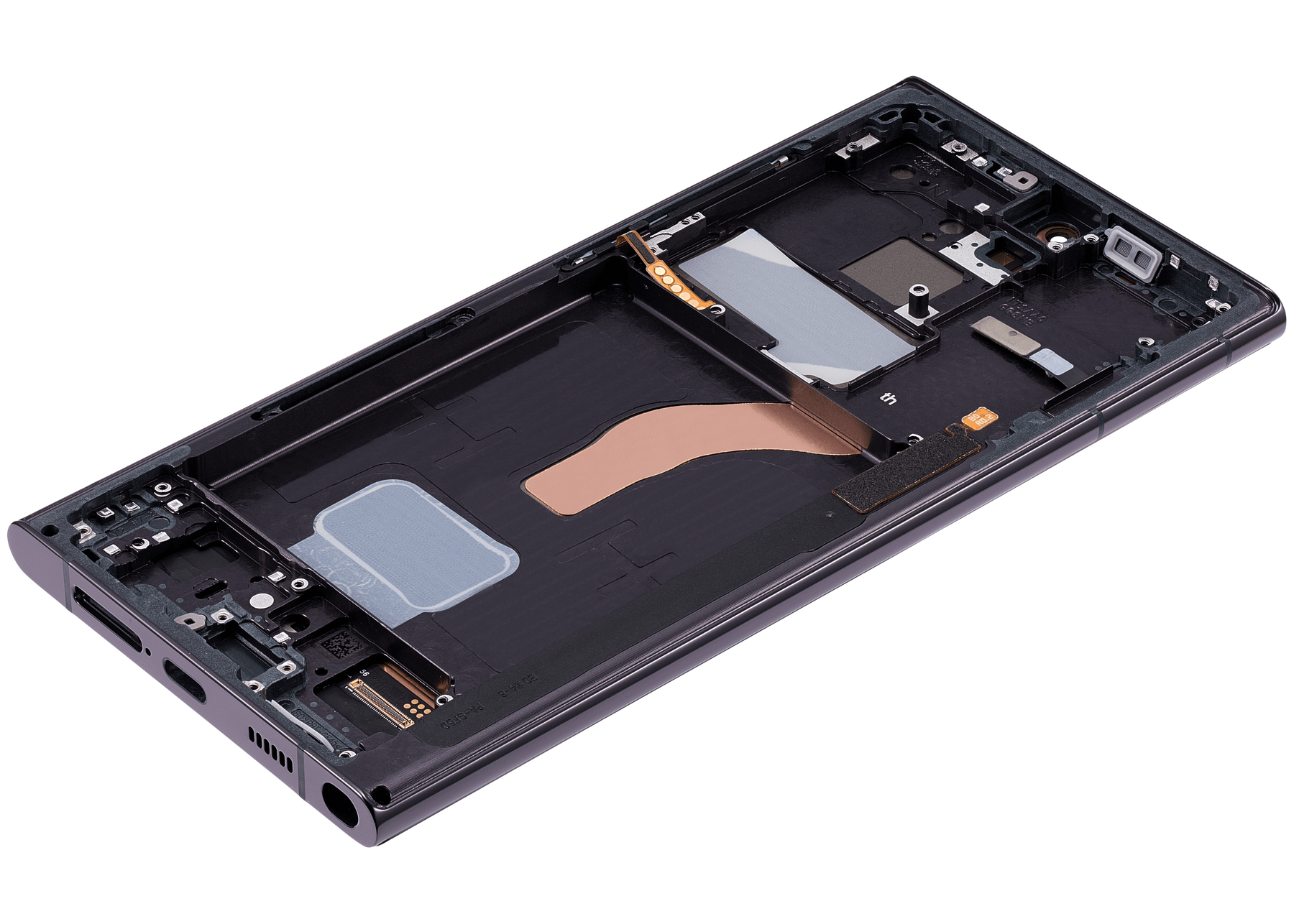 OLED Assembly With Frame Compatible For Samsung Galaxy S22 Ultra 5G Replacement by MacFactory.Store(US & International Version) (Refurbished) (Phantom Black)