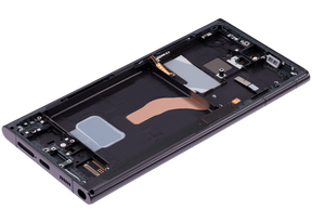 OLED Assembly With Frame Compatible For Samsung Galaxy S22 Ultra 5G Replacement by MacFactory.Store(US & International Version) (Refurbished) (Phantom Black)