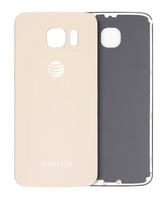 Replacement Back Cover Glass Compatible For Samsung Galaxy S6 ( AT&T Logo) (Used OEM Pull: Grade A) (Gold Platinum)