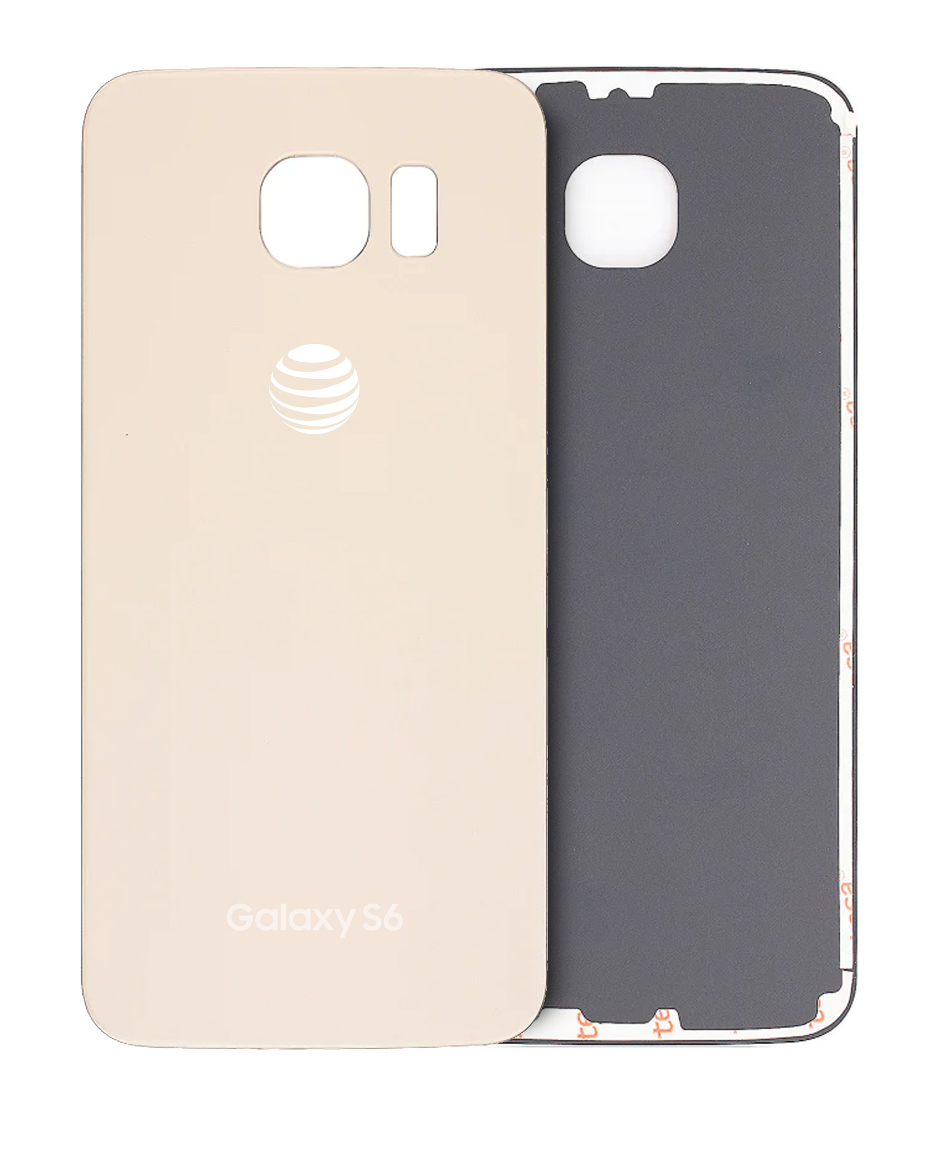 Replacement Back Cover Glass Compatible For Samsung Galaxy S6 ( AT&T Logo) (Used OEM Pull: Grade A) (Gold Platinum)