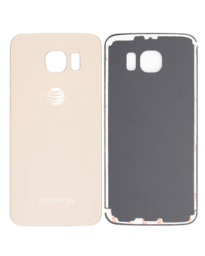 Replacement Back Cover Glass Compatible For Samsung Galaxy S6 ( AT&T Logo) (Used OEM Pull: Grade A) (Gold Platinum)