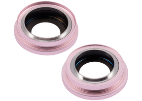 Back Camera Lens With Bracket & Bezel Compatible For iPhone 15 / 15 Plus (2 Piece Set) (Premium) (Pink)