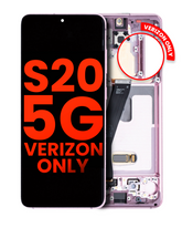 OLED Assembly With Frame Compatible For Samsung Galaxy S20 5G  Replacement (Verizon 5G UW Frame Only) (Vemake) (Cloud Pink)