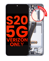 OLED Assembly With Frame Compatible For Samsung Galaxy S20 5G Replacement by Macfactory.Store(Verizon 5G UW Frame Only) (Vemake) (Cloud White)