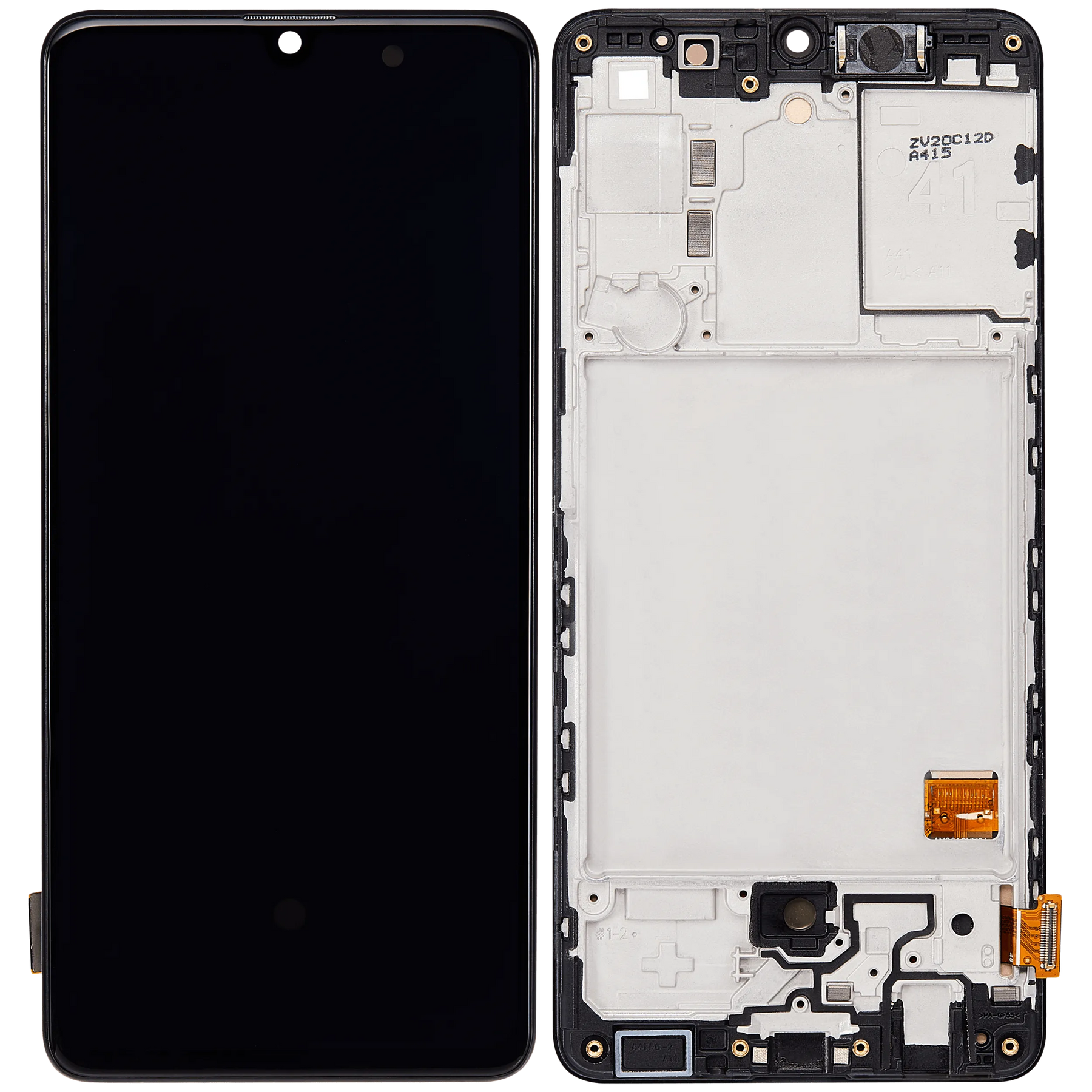 OLED Assembly With Frame Compatible For Samsung Galaxy A41 (A415 / 2020) (Refurbished) (Prism Crush Black)