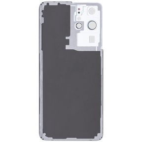 Back Cover Glass With Camera Lens Compatible For Samsung Galaxy S21 Ultra Replacement (Service Pack) (Phantom silver)