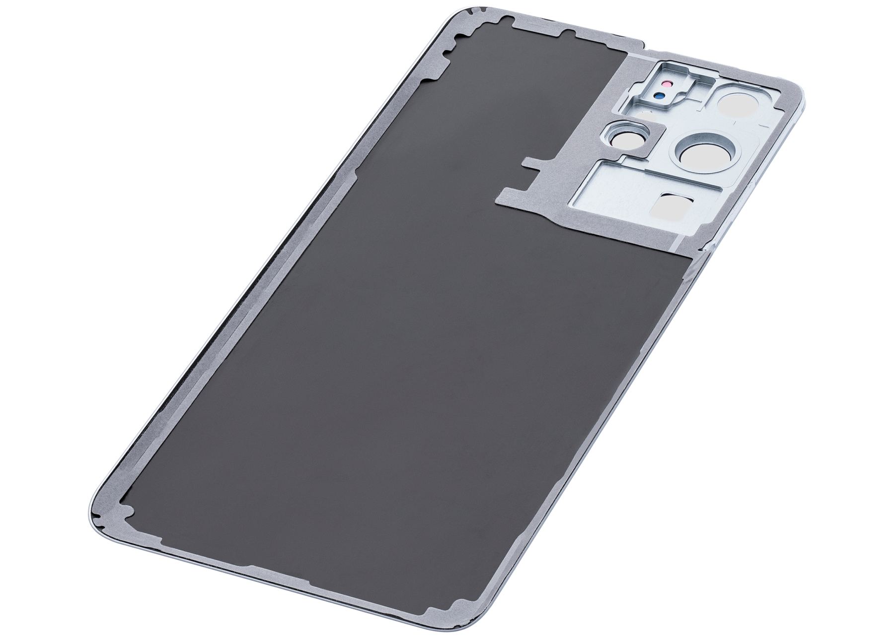 Back Cover Glass With Camera Lens Compatible For Samsung Galaxy S21 Ultra Replacement (Service Pack) (Phantom silver)