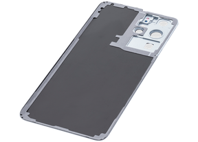 Back Cover Glass With Camera Lens Compatible For Samsung Galaxy S21 Ultra Replacement (Service Pack) (Phantom silver)