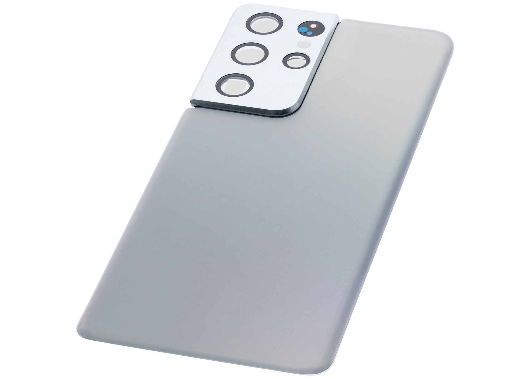 Back Cover Glass With Camera Lens Compatible For Samsung Galaxy S21 Ultra Replacement (Service Pack) (Phantom silver)