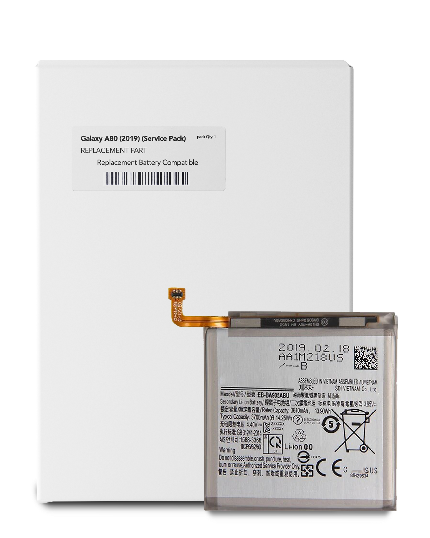 Replacement Battery Compatible For Samsung Galaxy A80 (A805 / 2019) (Service Pack)