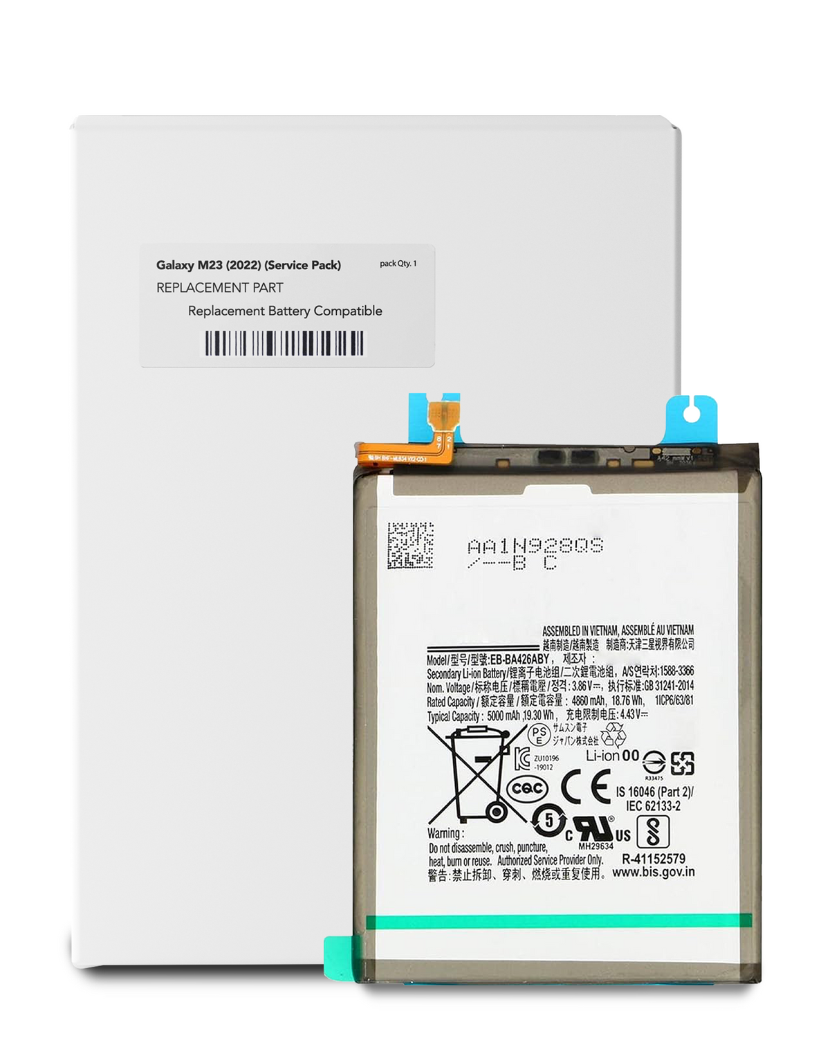 Replacement Battery Compatible For Samsung Galaxy M23 (M236 / 2022) (EB-BM526ABS) (Service Pack)