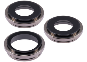 Back Camera Lens With Bracket & Bezel Compatible For iPhone 15 Pro Max (3 Piece Set) (Premium) (Natural Titanium)