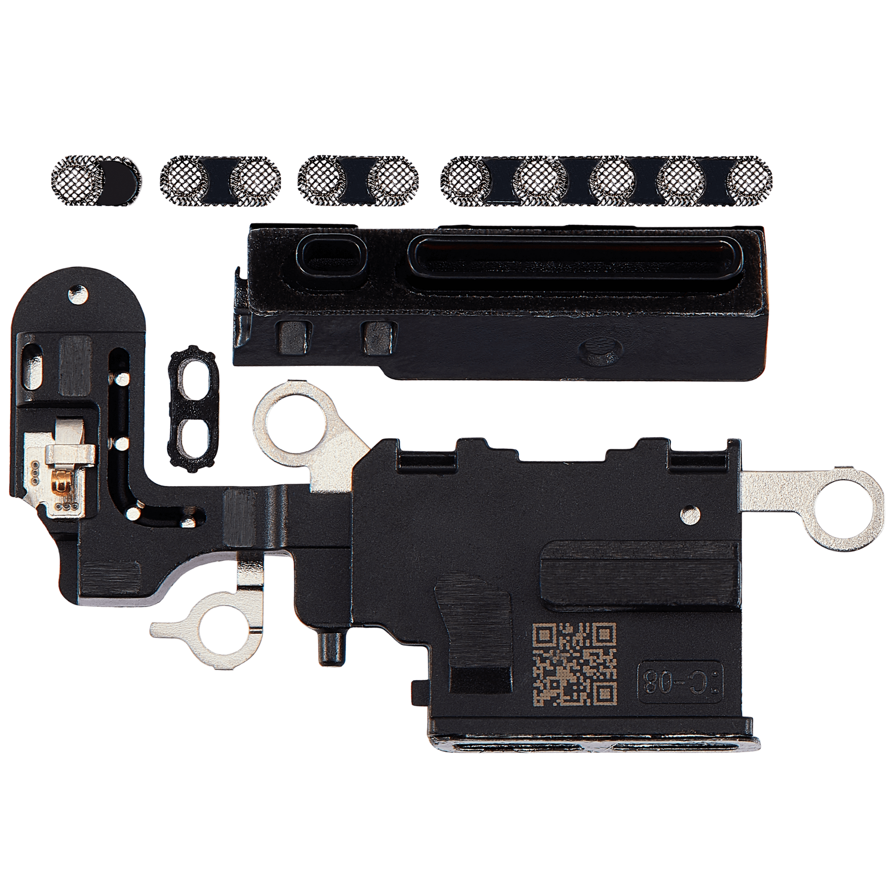 Loudspeaker / Mic Mesh Compatible For iPhone 15 Plus (Black)