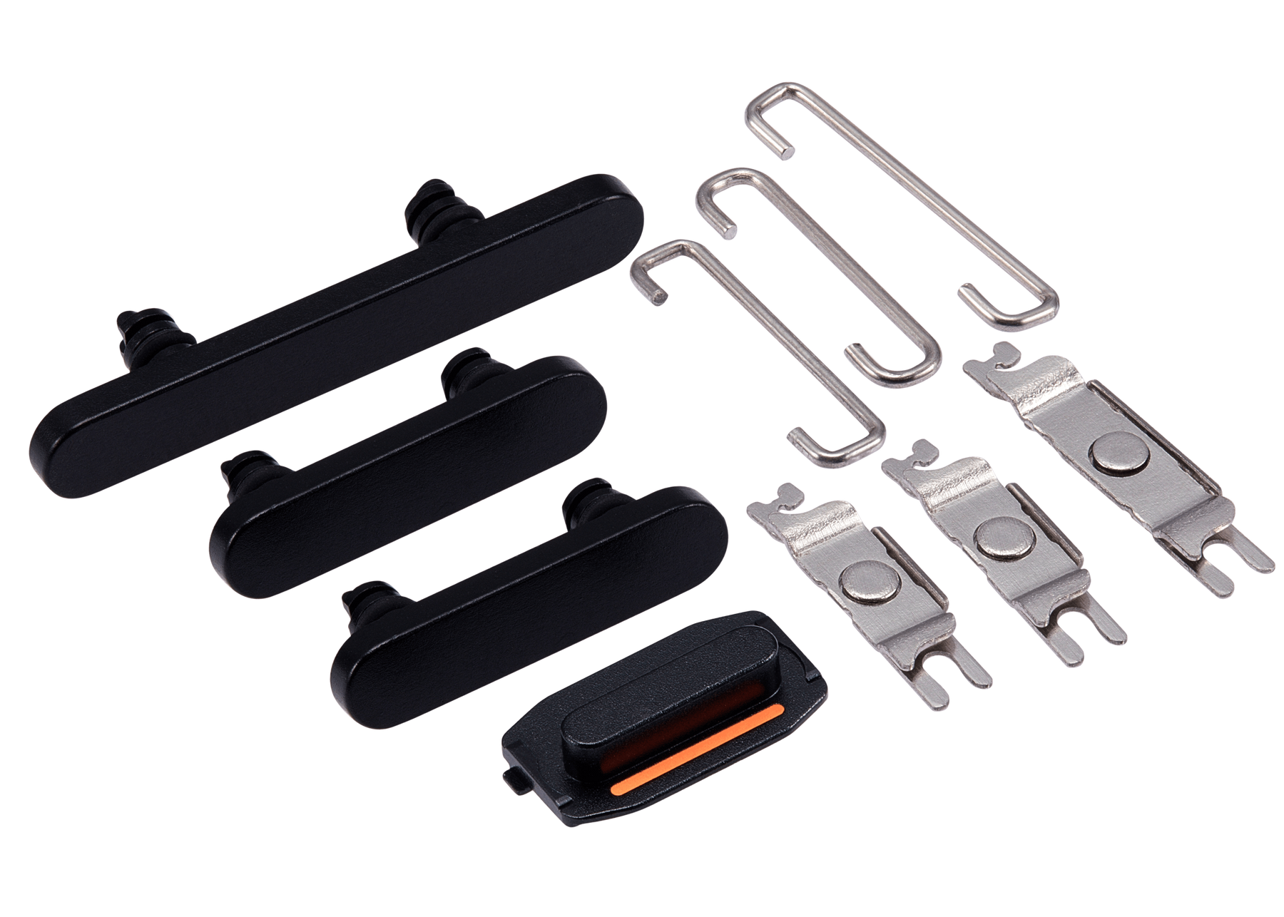 Hard Buttons (Power / Volume / Switch) Compatible For iPhone 15 / 15 Plus (Black)