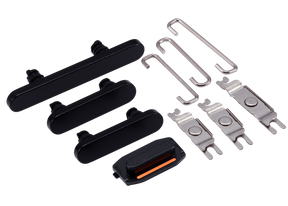 Hard Buttons (Power / Volume / Switch) Compatible For iPhone 15 / 15 Plus (Black)
