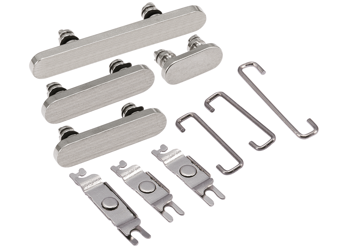 Hard Buttons (Power / Volume / Switch) Compatible For iPhone 15 Pro / 15 Pro Max (White Titanium)