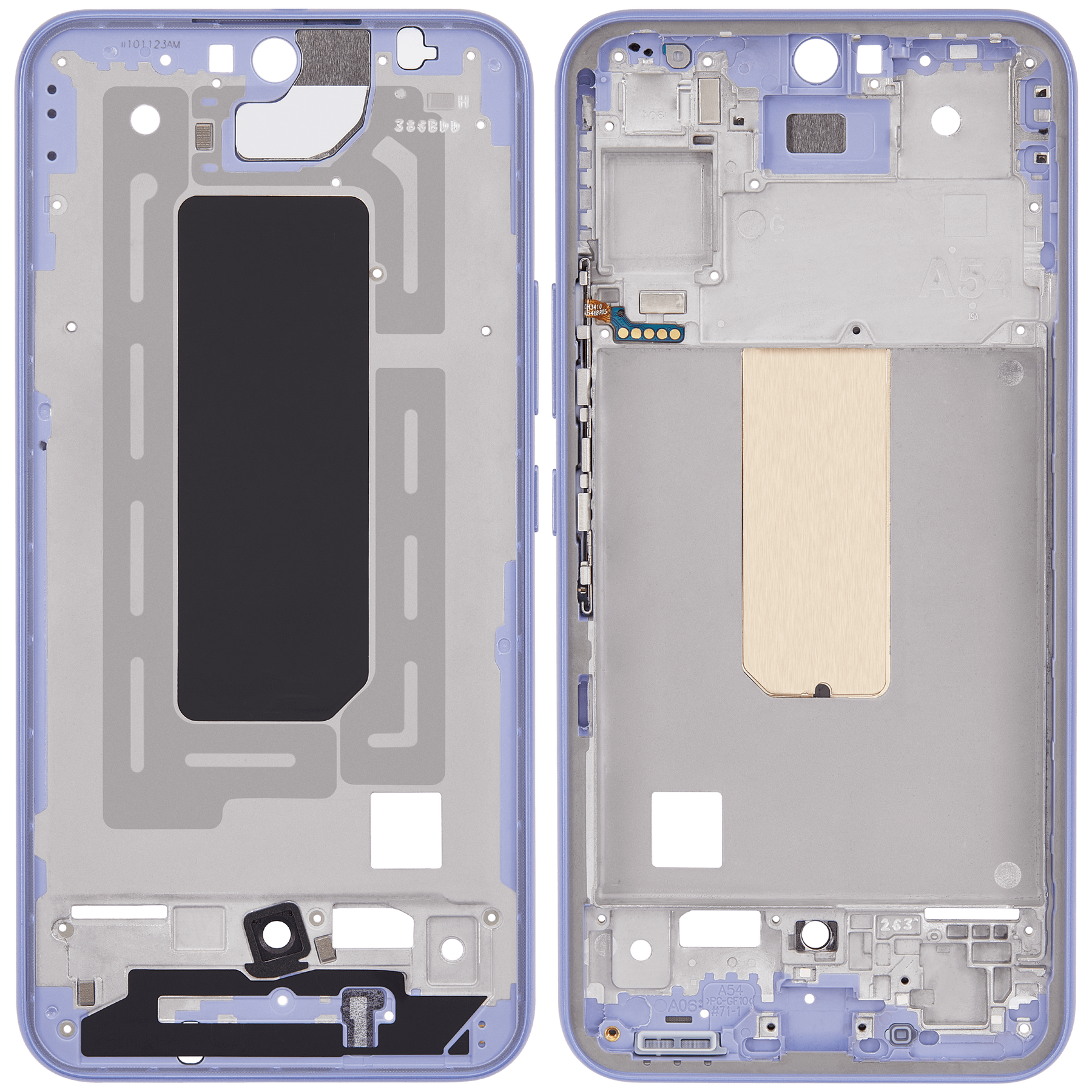 Replacement Mid-Frame Housing Compatible For Samsung Galaxy A54 5G (A546 / 2023) (US & International Version) (Violet)