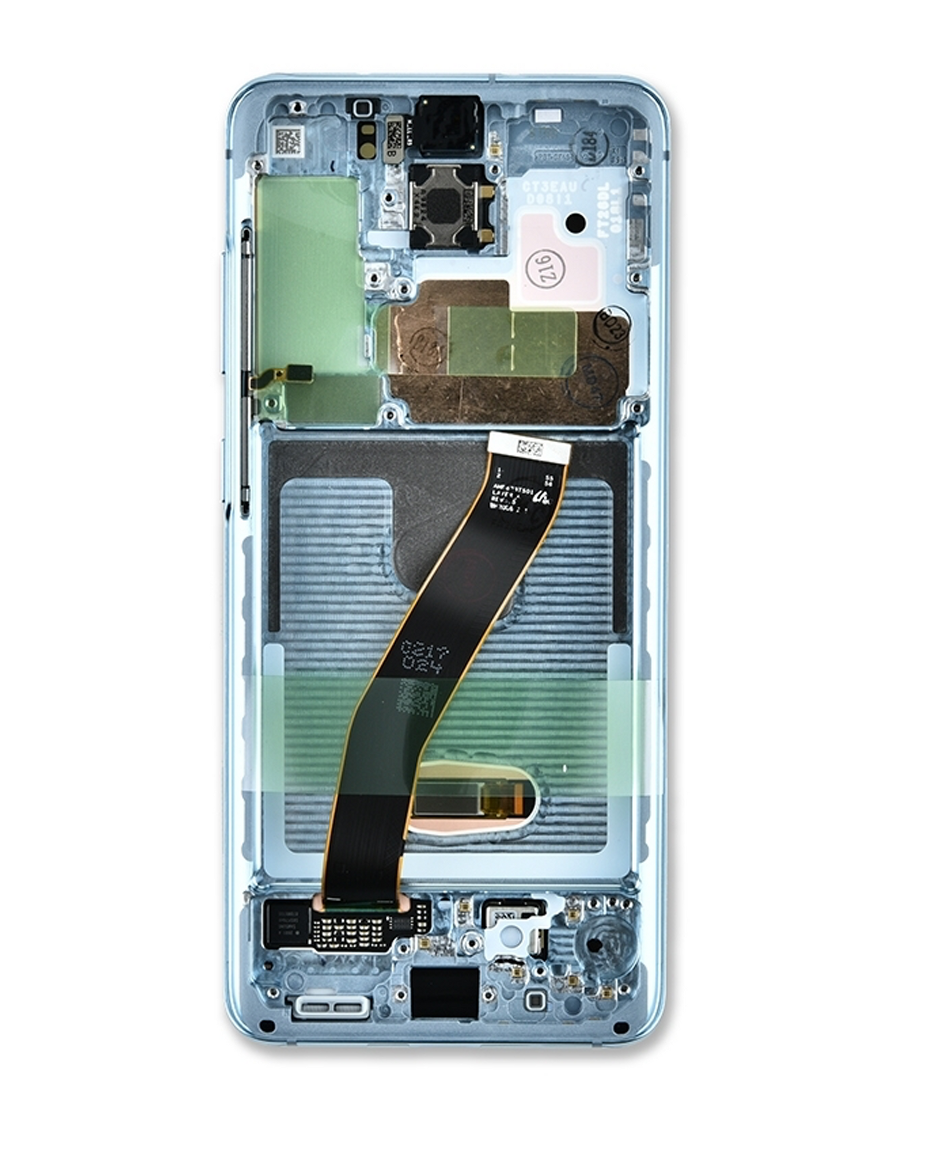 Replacement OLED Assembly With Frame Compatible For Samsung Galaxy S20 5G (Non-Verizon 5G UW Frame) (Vemake) (Cloud Blue)