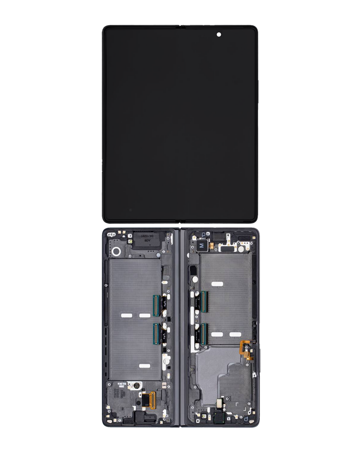 Replacement Inner OLED Assembly With Frame Compatible For Samsung Galaxy Z Fold 2 5G (Used OEM Pull: Grade B/C) (US & International) (Mystic Black)