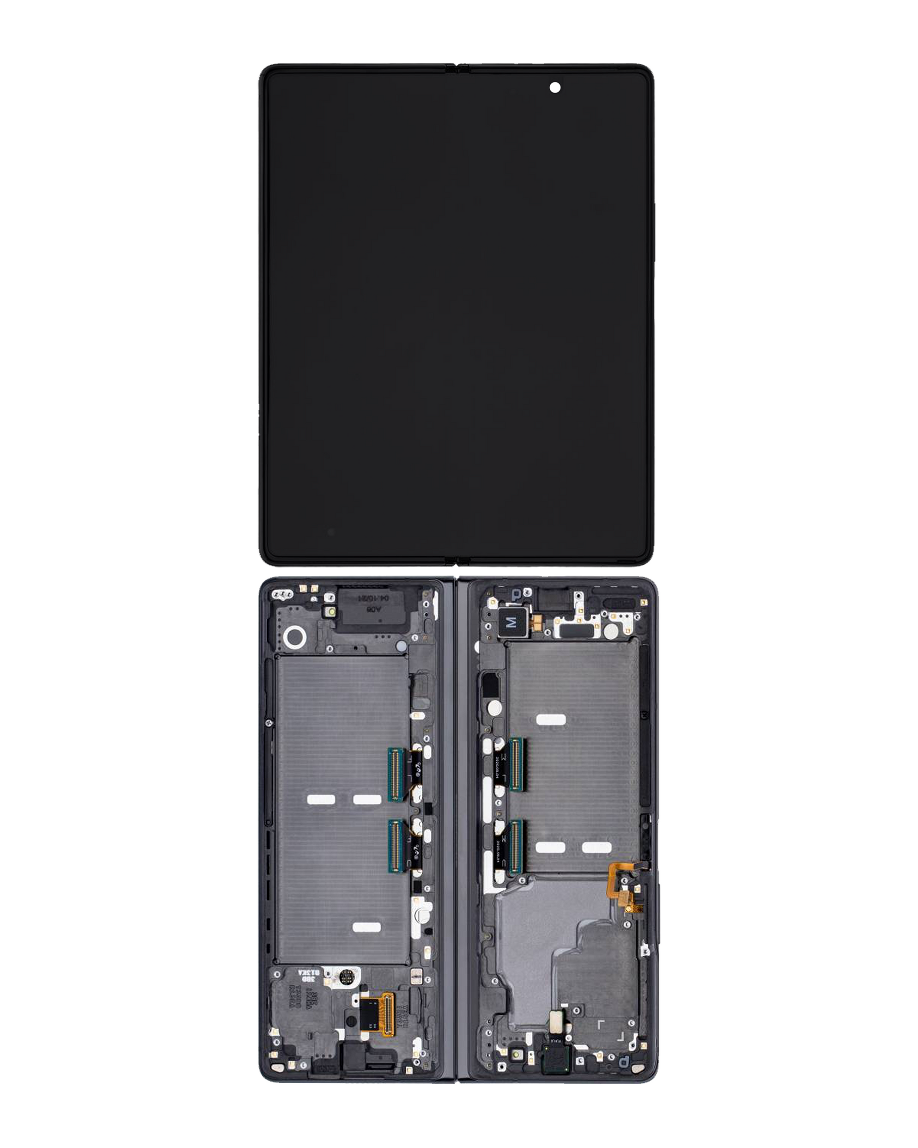 Replacement Inner OLED Assembly With Frame Compatible For Samsung Galaxy Z Fold 2 5G (Used OEM Pull: Grade B/C) (US & International) (Mystic Black)