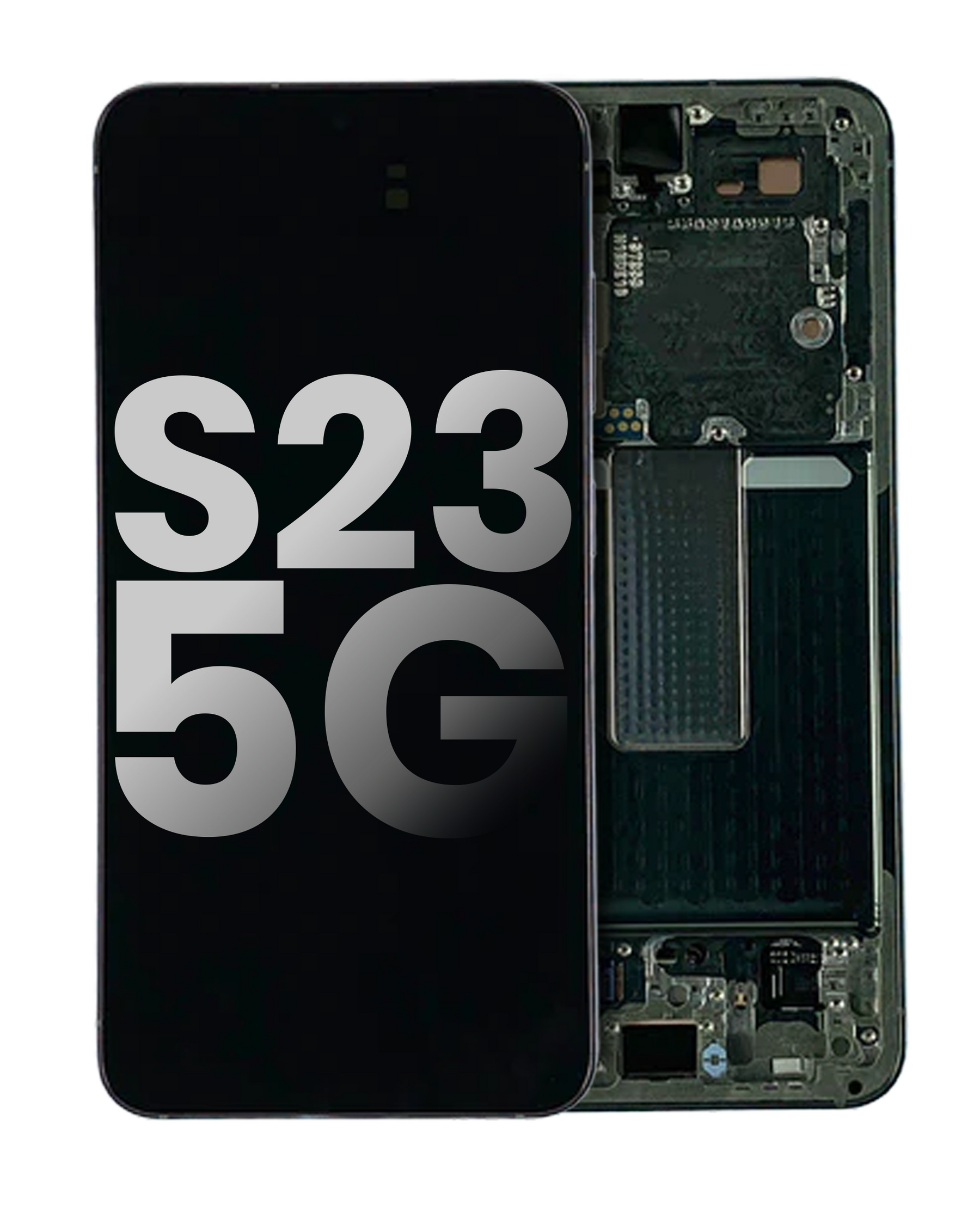 OLED Assembly With Frame Compatible For Samsung Galaxy S23 5G Replacement (US & International) (Used OEM Pull: Grade B/C) (Phantom Black)
