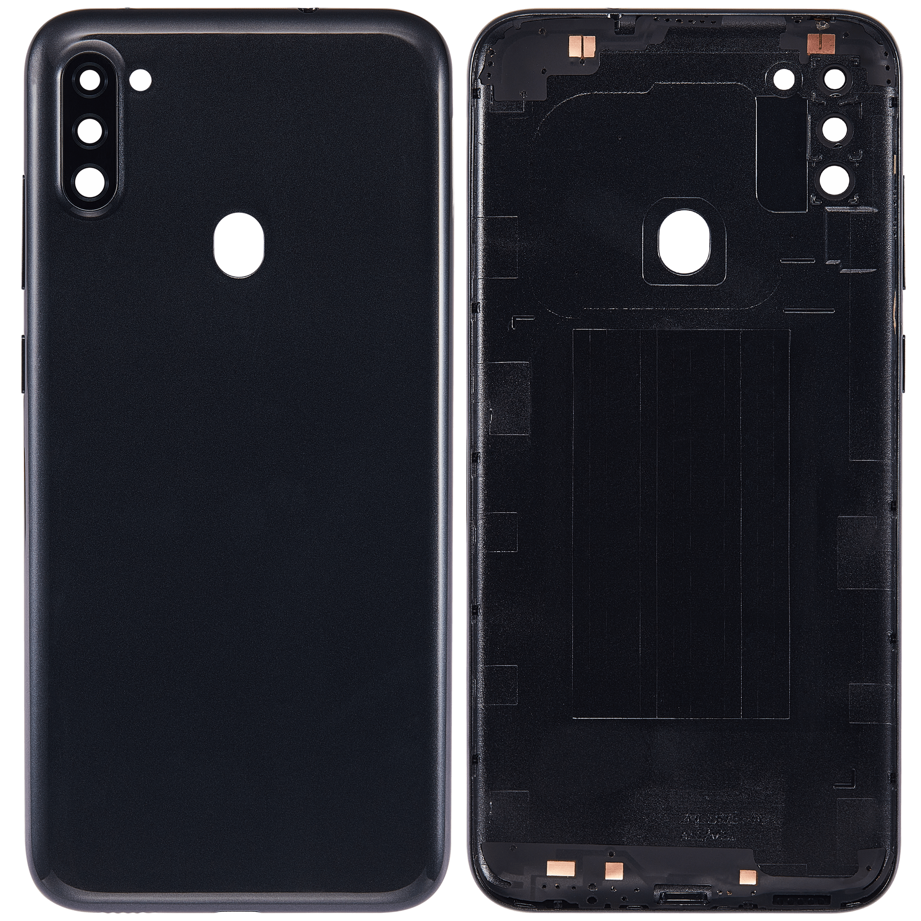 Back Cover With Camera Lens Compatible For Samsung Galaxy A11 (A115 / 2020) (International Version) (Vemake (Black)