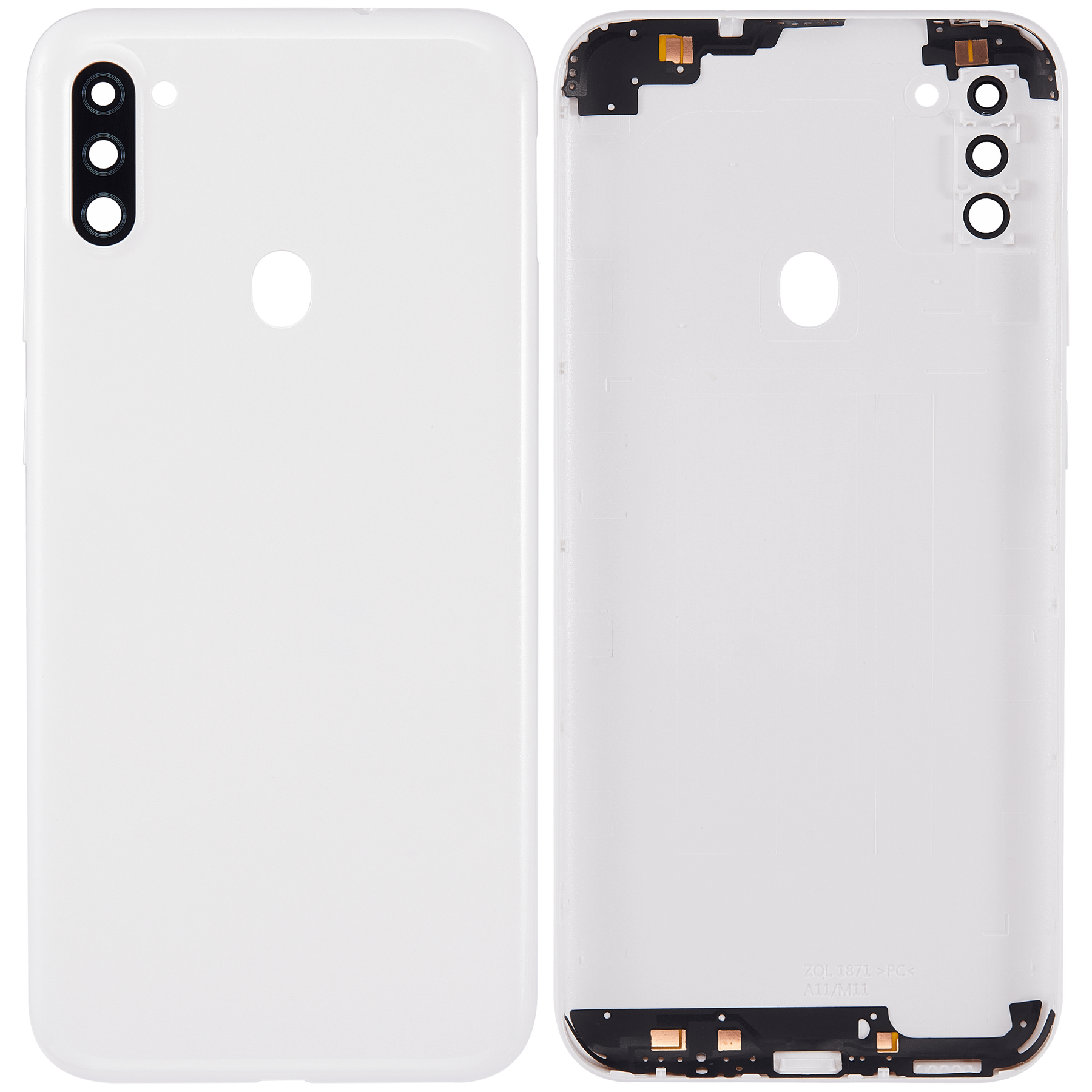 Back Cover With Camera Lens Compatible For Samsung Galaxy A11 (A115 / 2020) (International Version) (Vemake) (White)