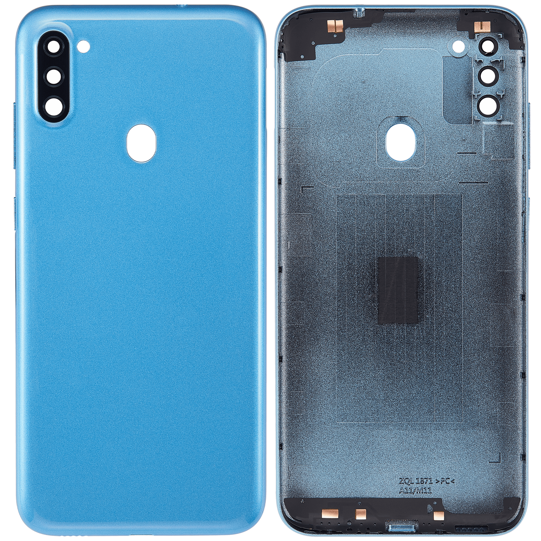 Back Cover With Camera Lens Compatible For Samsung Galaxy A11 (A115 / 2020) (International Version) (Vemake) (Blue)