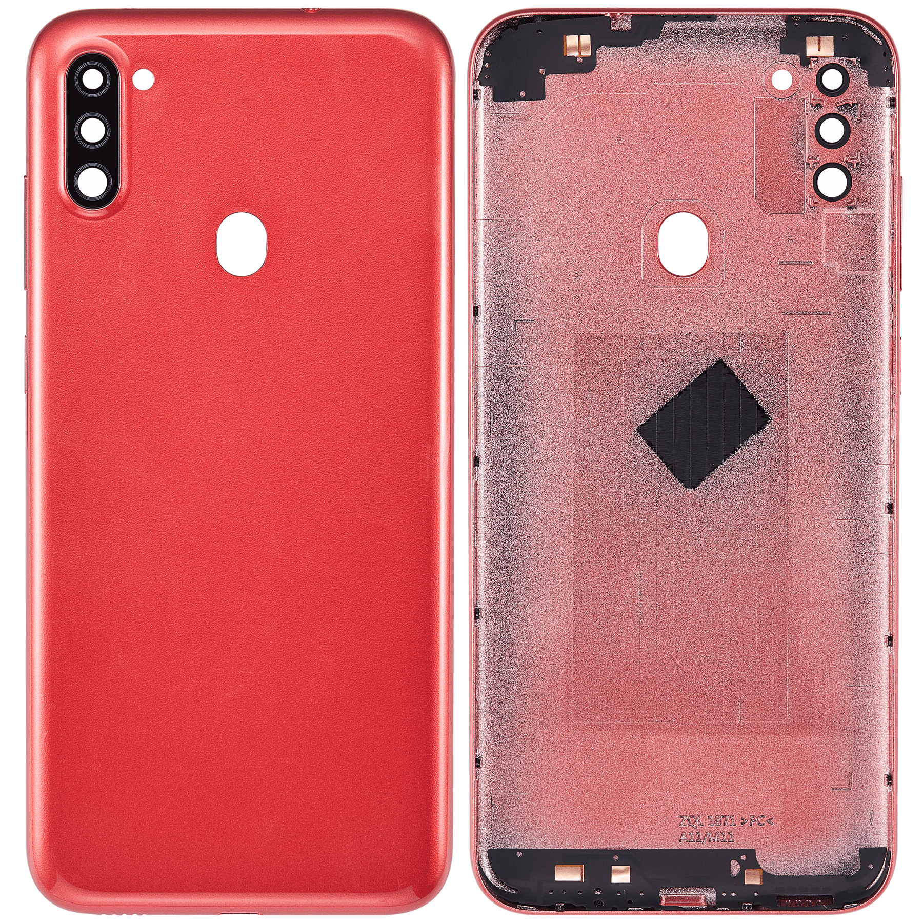 Back Cover With Camera Lens Compatible For Samsung Galaxy A11 (A115 / 2020) (International Version) (Vemake) (Red)