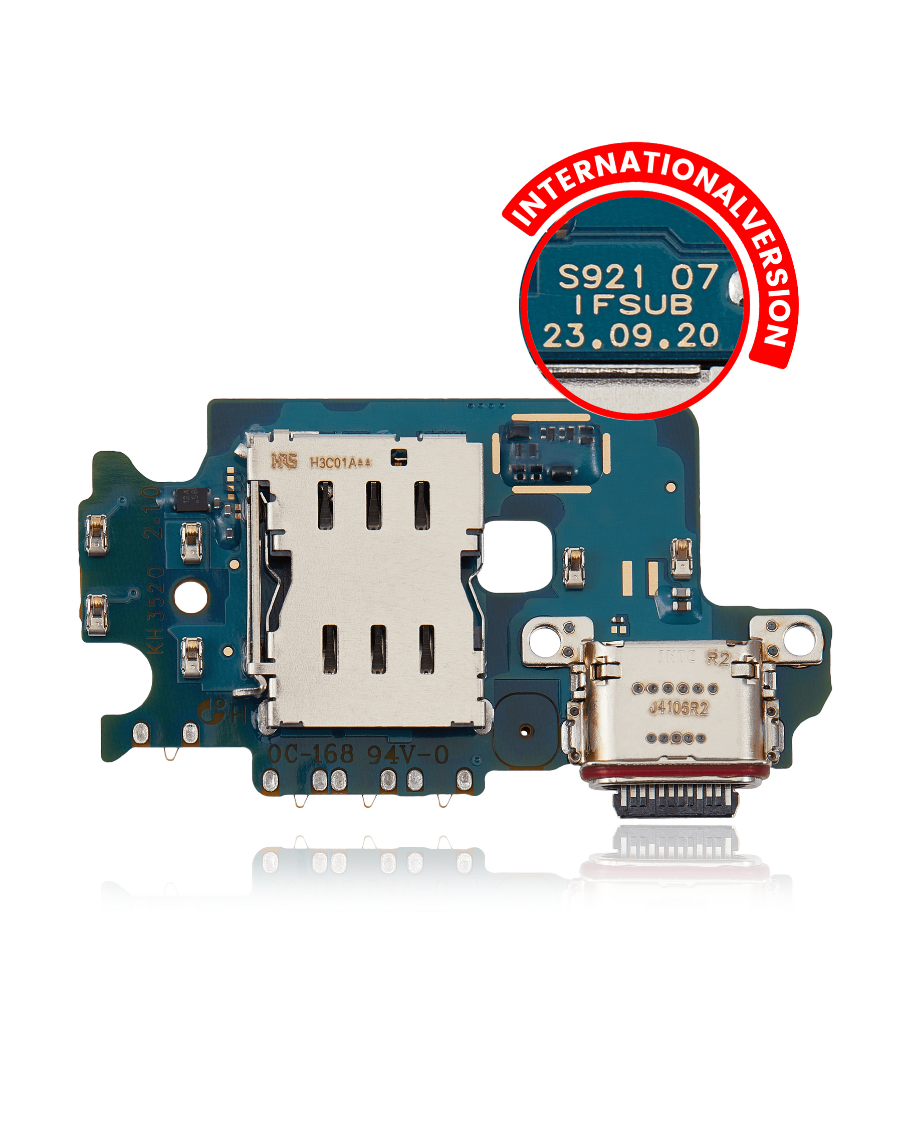 Charging Port Board With Sim Card Reader Compatible For Samsung Galaxy S24 5G (S921B) (International Version) (Premium)