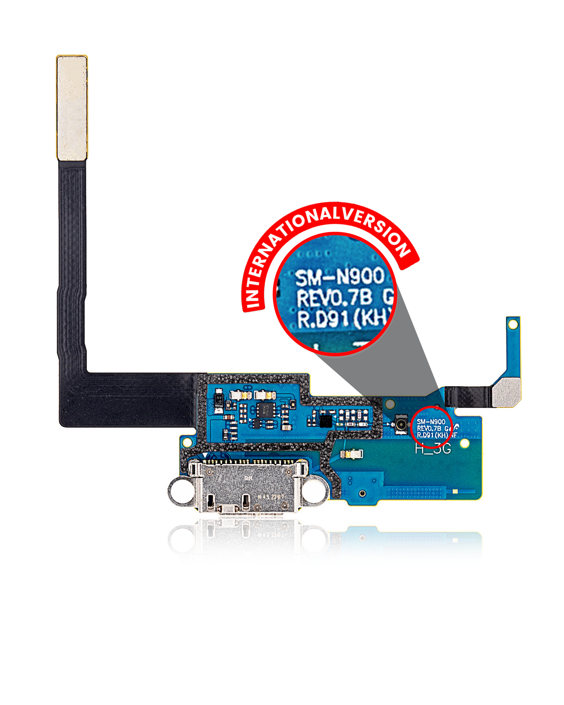 Replacement Charging Port Flex Cable Compatible For Samsung Galaxy Note 3 (N900 / N9002) (International Version)