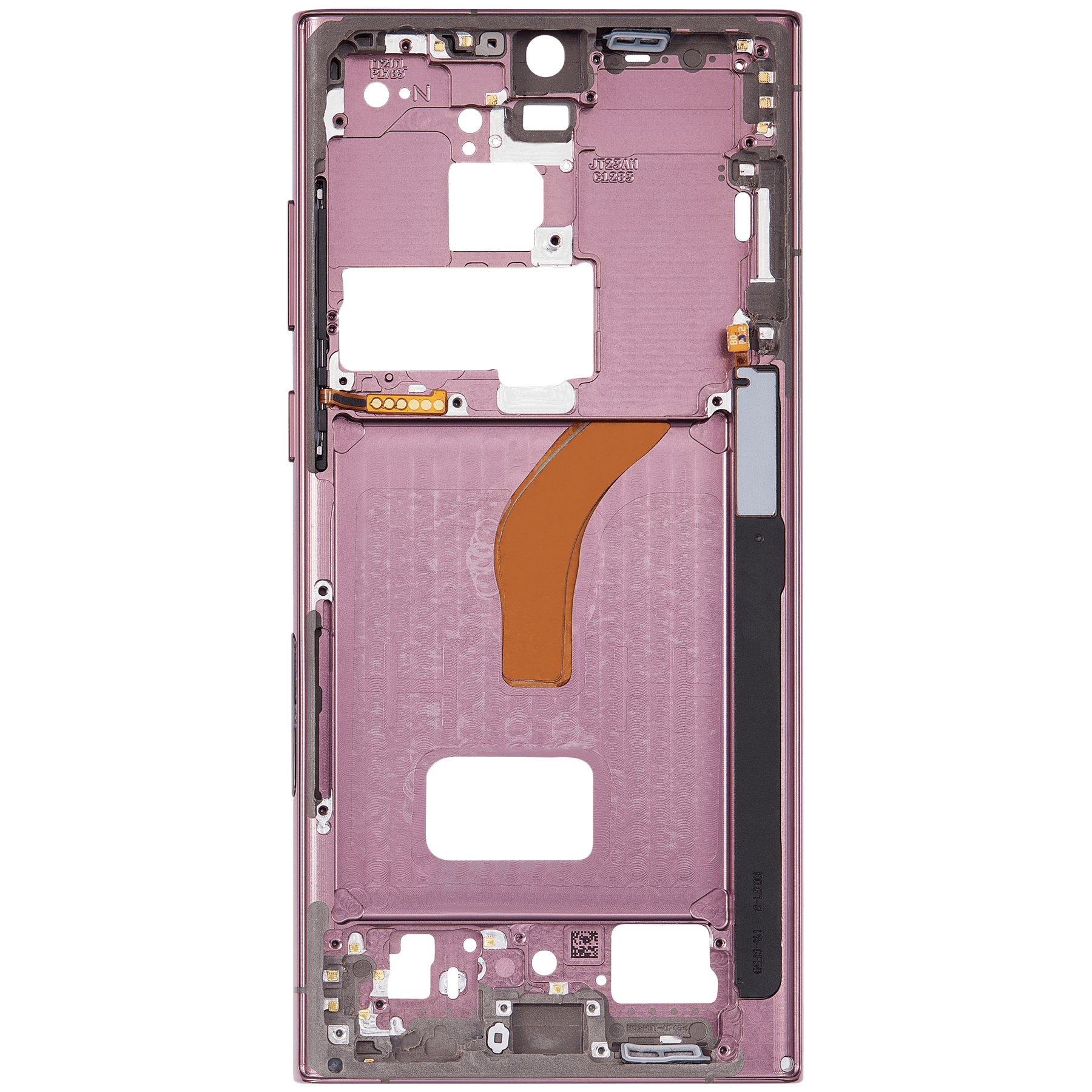 Mid-Frame Housing Compatible For Samsung Galaxy S22 Ultra 5G Replacement (US & International Version) (Burgundy)