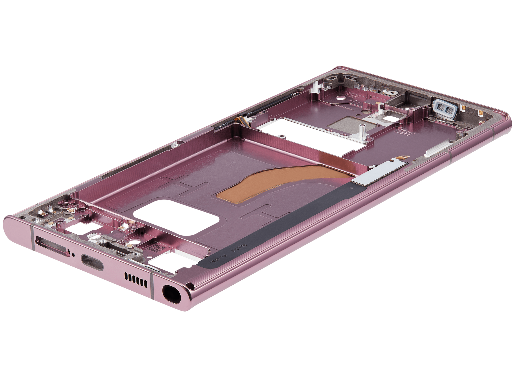 Mid-Frame Housing Compatible For Samsung Galaxy S22 Ultra 5G Replacement (US & International Version) (Burgundy)