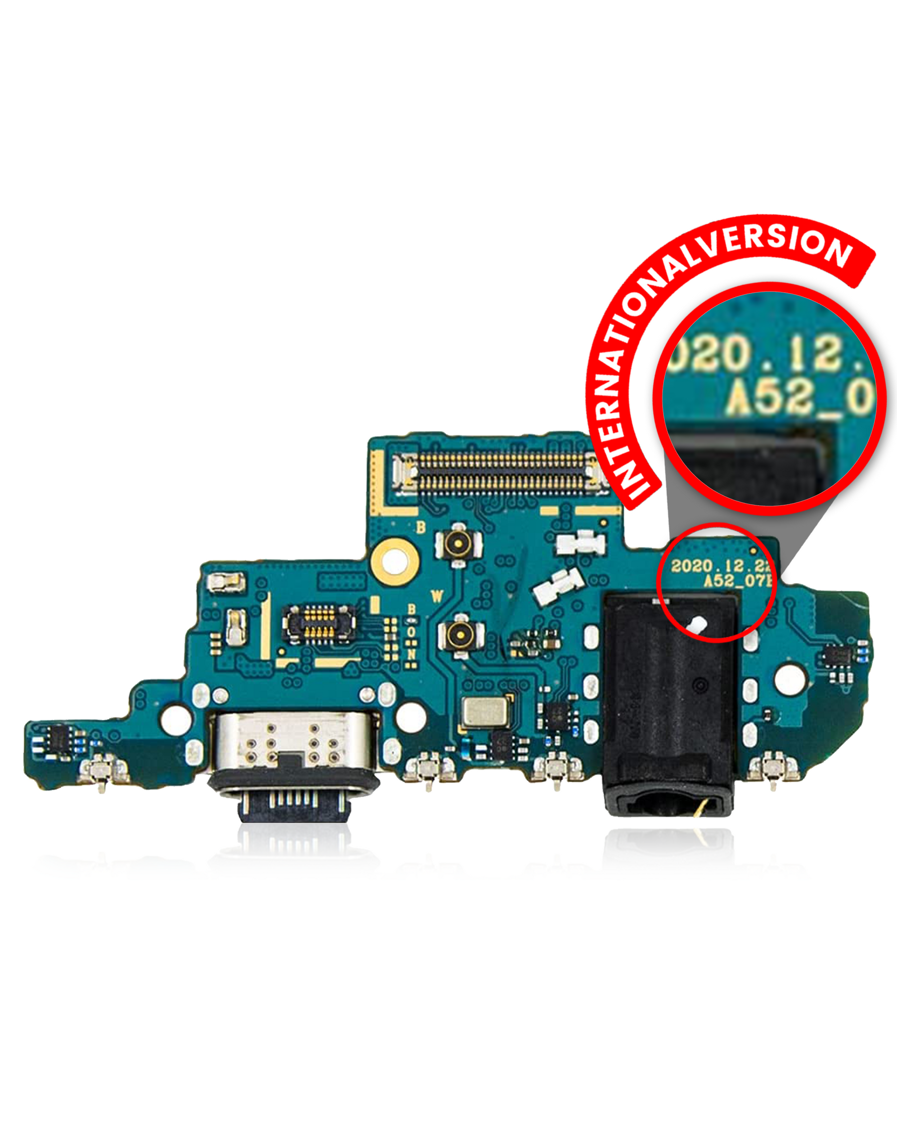 Replacement Charging Port With Headphone Jack Compatible For Samsung Galaxy A52 4G (A525 / 2021) A52 5G (A526 / 2021) (International Version) (Premium)