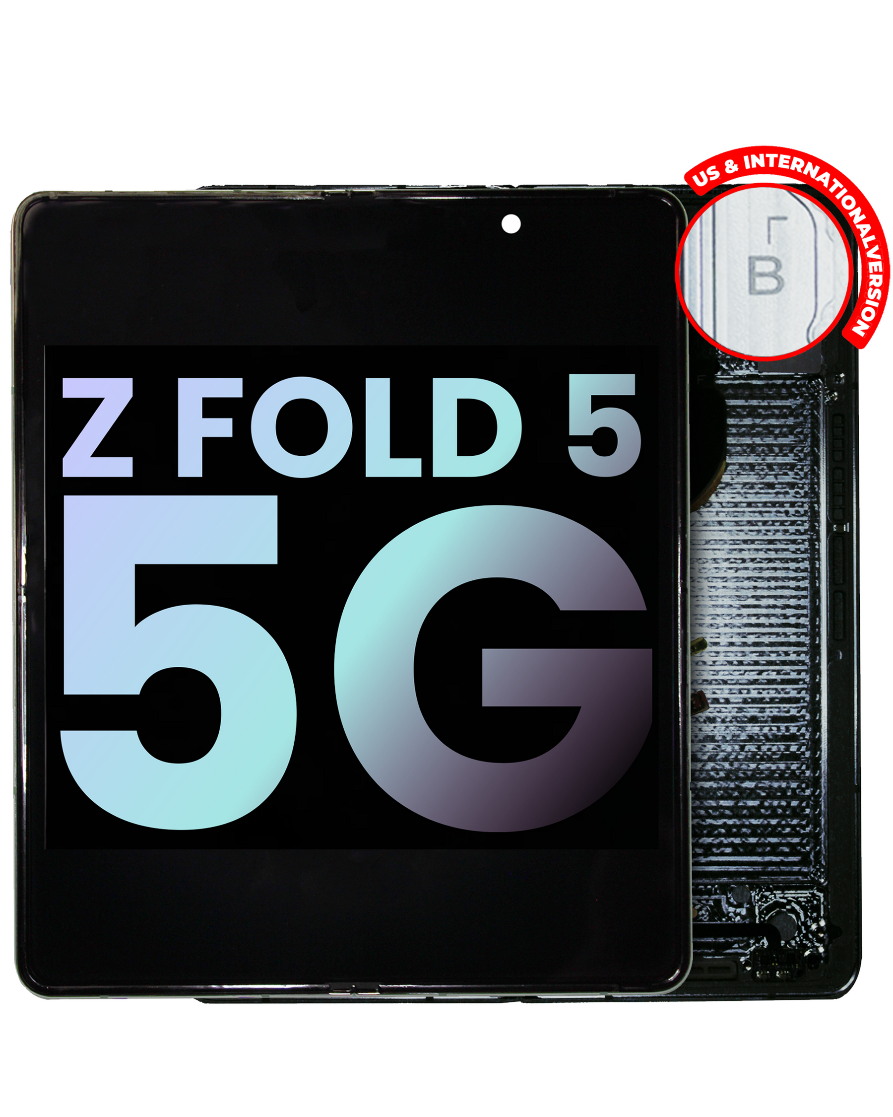 Replacement Inner OLED Assembly With Frame Compatible For Samsung Galaxy Z Fold 5 5G (US & International) (Service Pack) (Phantom Black)