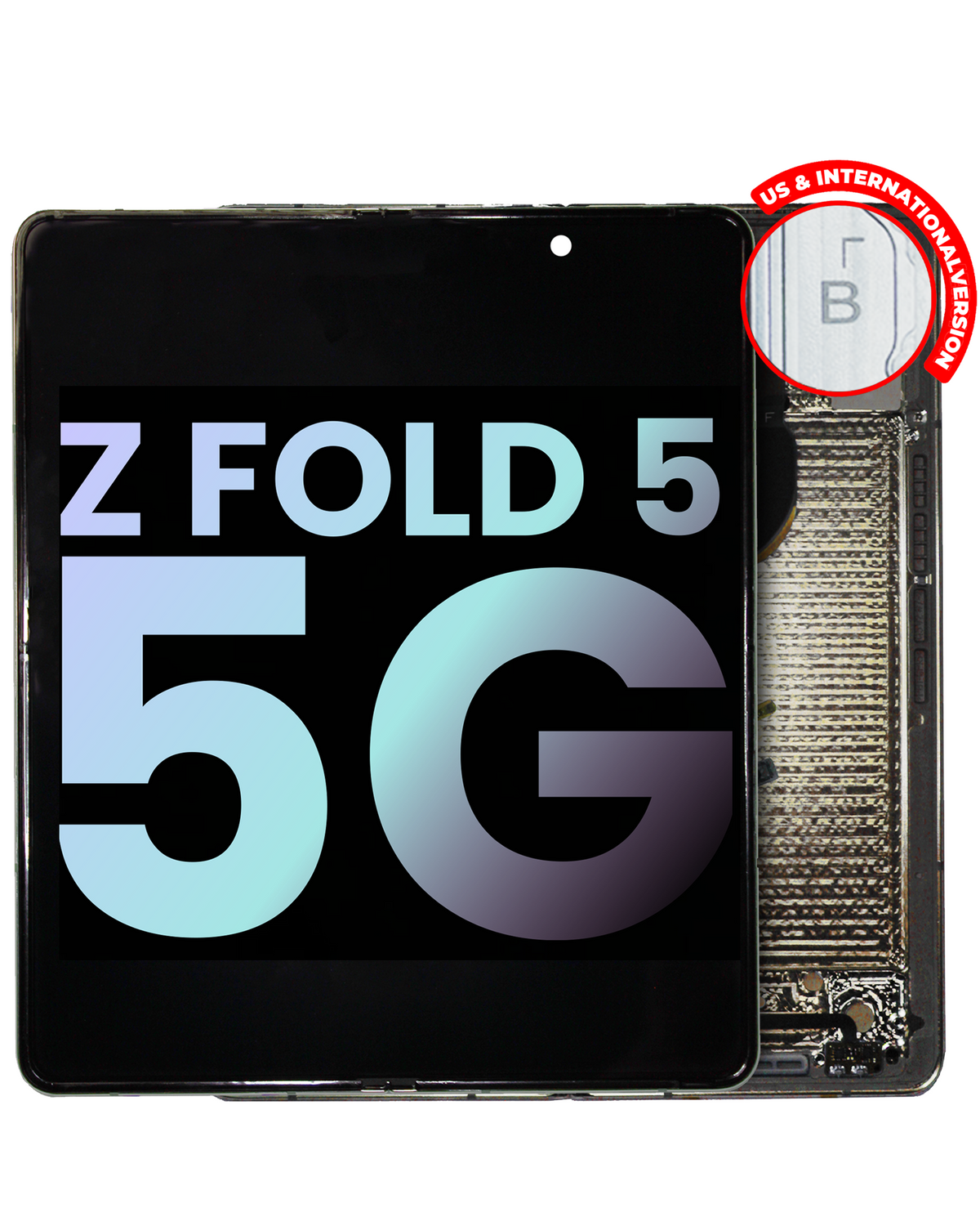 Inner OLED Assembly With Frame Compatible For Samsung Galaxy Z Fold 5 5G Replacement (US & International) (Service Pack) (Cream)