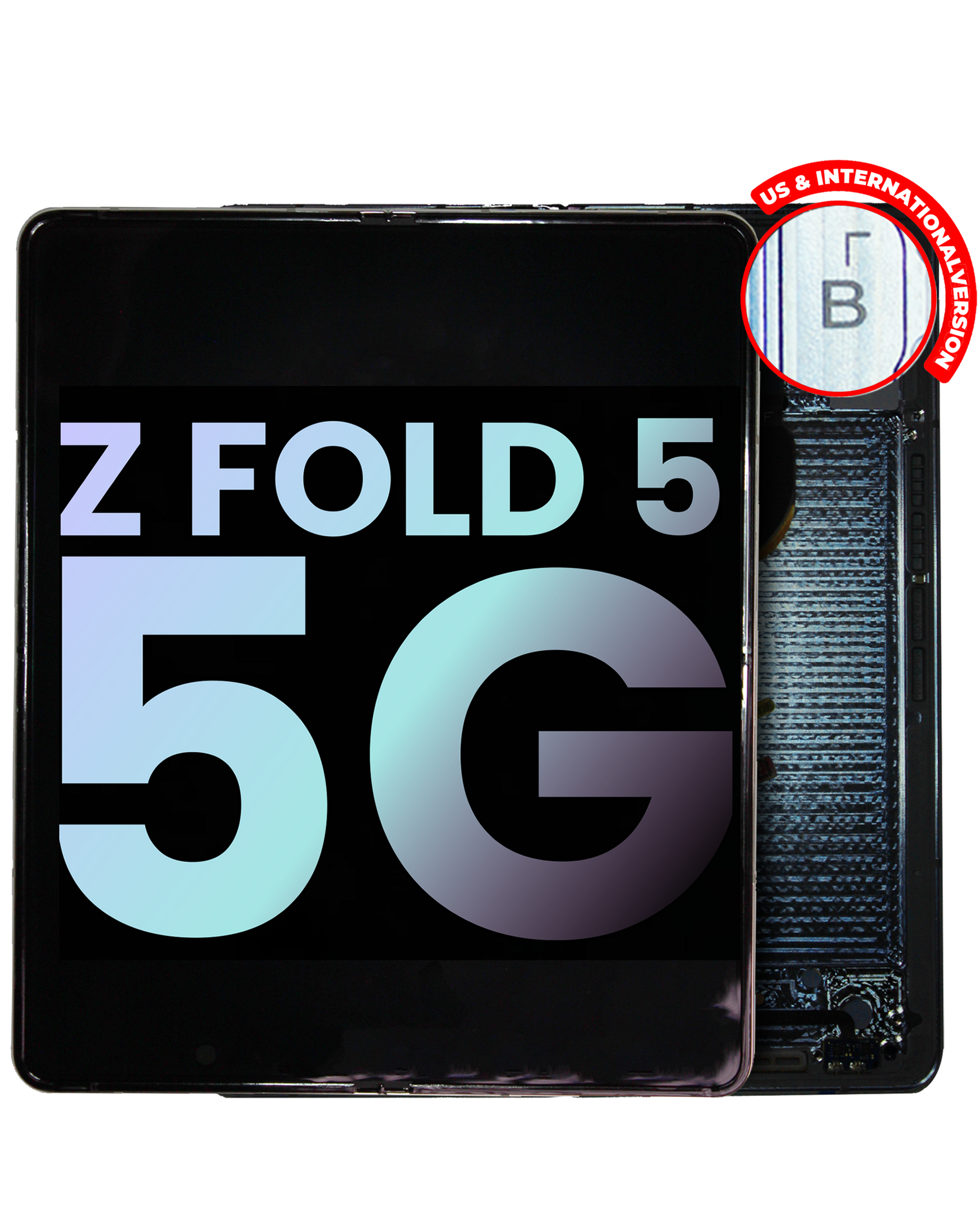 Inner OLED Assembly With Frame Replacement Compatible For Samsung Galaxy Z Fold 5 5G (US & International) (Service Pack) (Icy Blue)