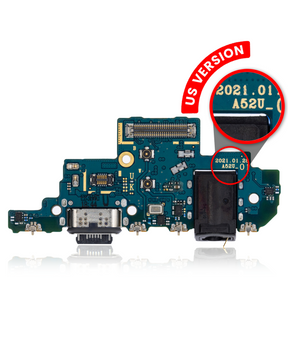 Replacement Charging Port With Headphone Jack Compatible For Samsung Galaxy A52 4G (A525 / 2021) A52 5G (A526 / 2021) (US Version) (Premium)