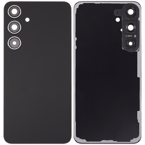 Back Cover Glass With Camera Lens Compatible For Samsung Galaxy S24 Plus 5G Replacement(No Logo) (Aftermarket Plus) (Onyx Black)