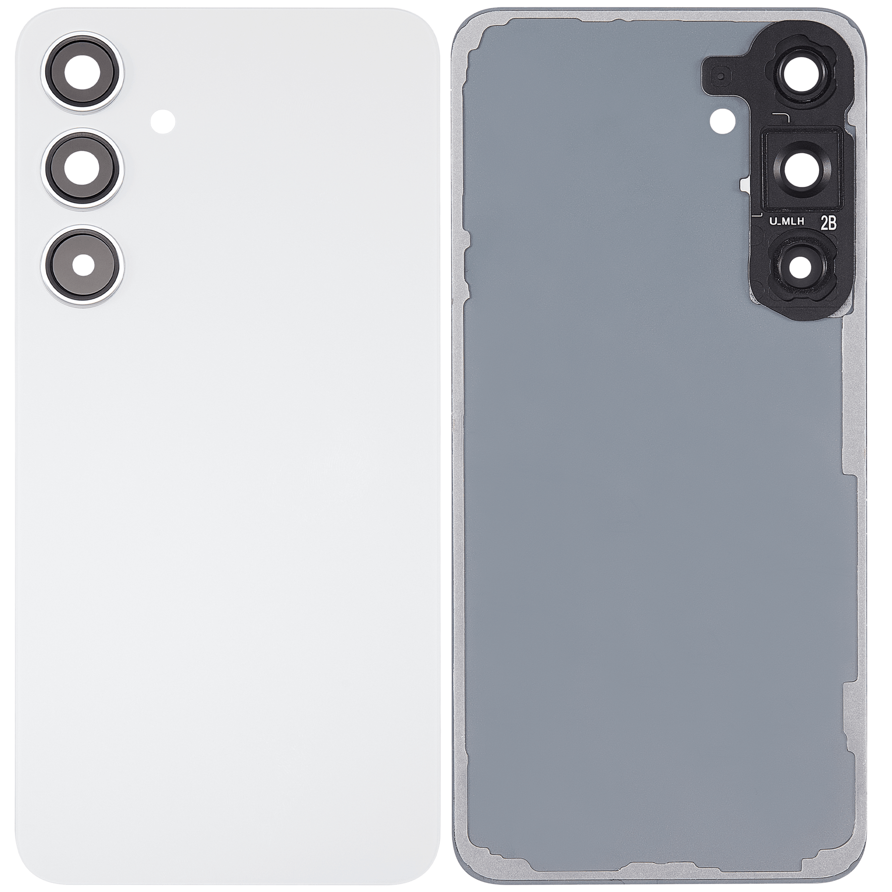 Replacement Back Cover Glass With Camera Lens Compatible For Samsung Galaxy S24 Plus 5G (No Logo) (Aftermarket Plus) (Marble Gray)