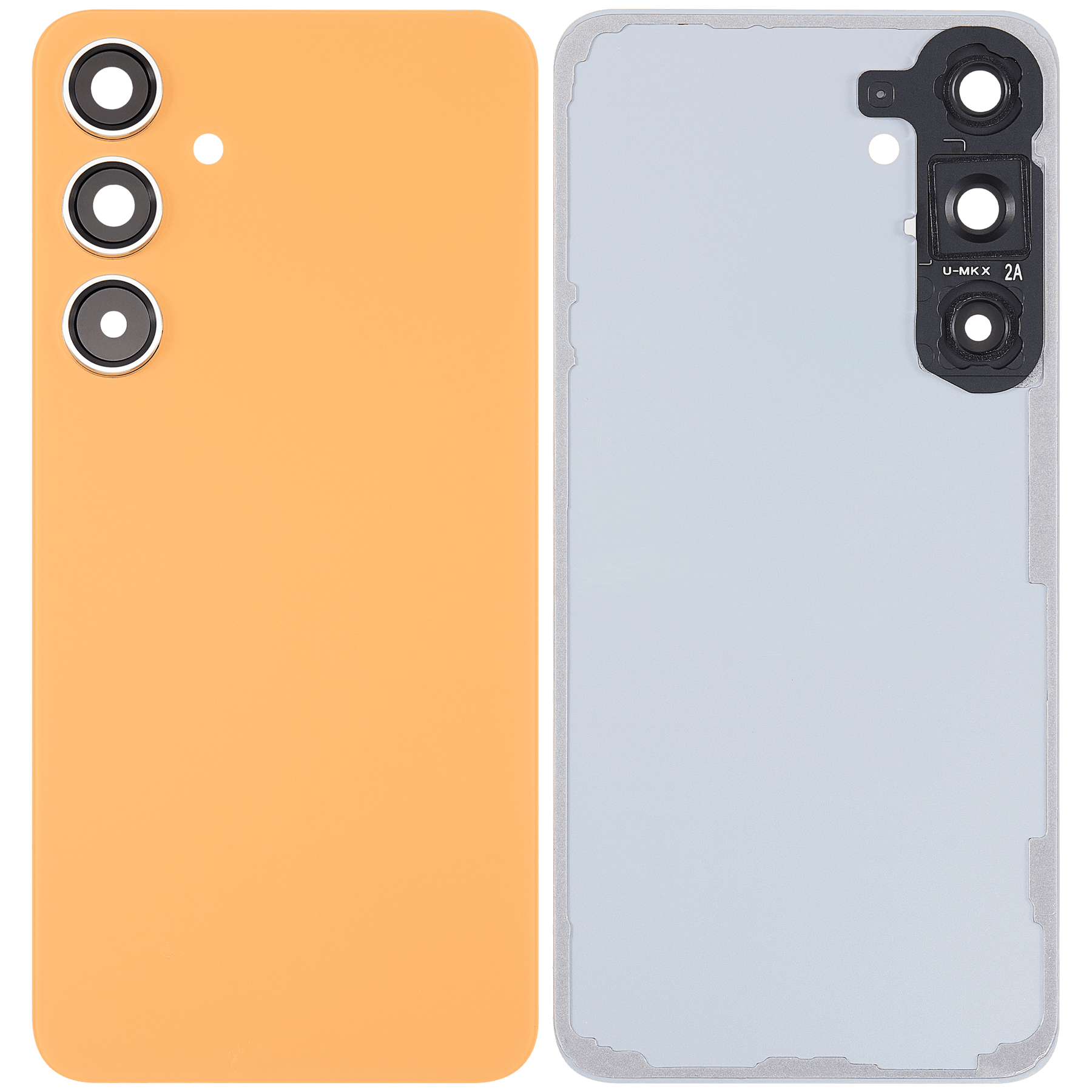 Replacement  Back Cover Glass With Camera Lens Compatible For Samsung Galaxy S24 Plus 5G (No Logo) (Aftermarket Plus) (Sandstone Orange)