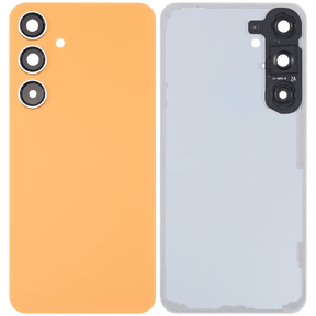 Replacement  Back Cover Glass With Camera Lens Compatible For Samsung Galaxy S24 Plus 5G (No Logo) (Aftermarket Plus) (Sandstone Orange)