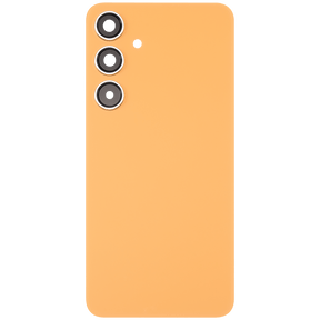 Replacement  Back Cover Glass With Camera Lens Compatible For Samsung Galaxy S24 Plus 5G (No Logo) (Aftermarket Plus) (Sandstone Orange)