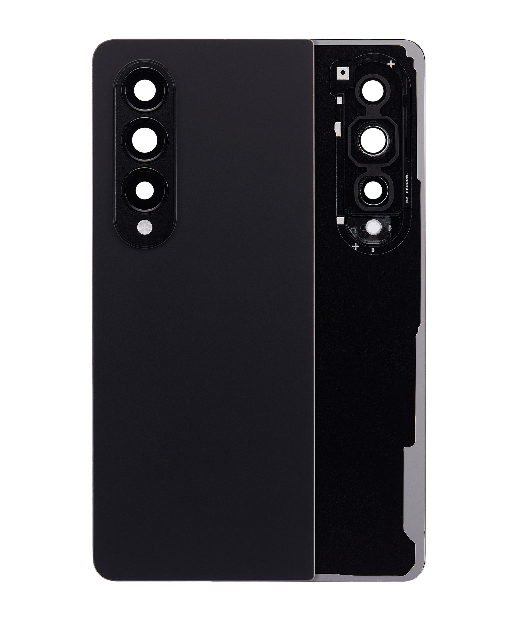 Back Cover Glass With Camera Lens Replacement Compatible For Samsung Galaxy Z Fold 4 (F936) (Phantom Black)